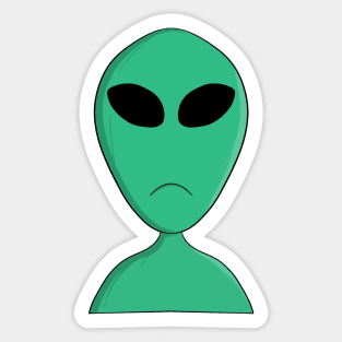 Saddened Alien Sticker